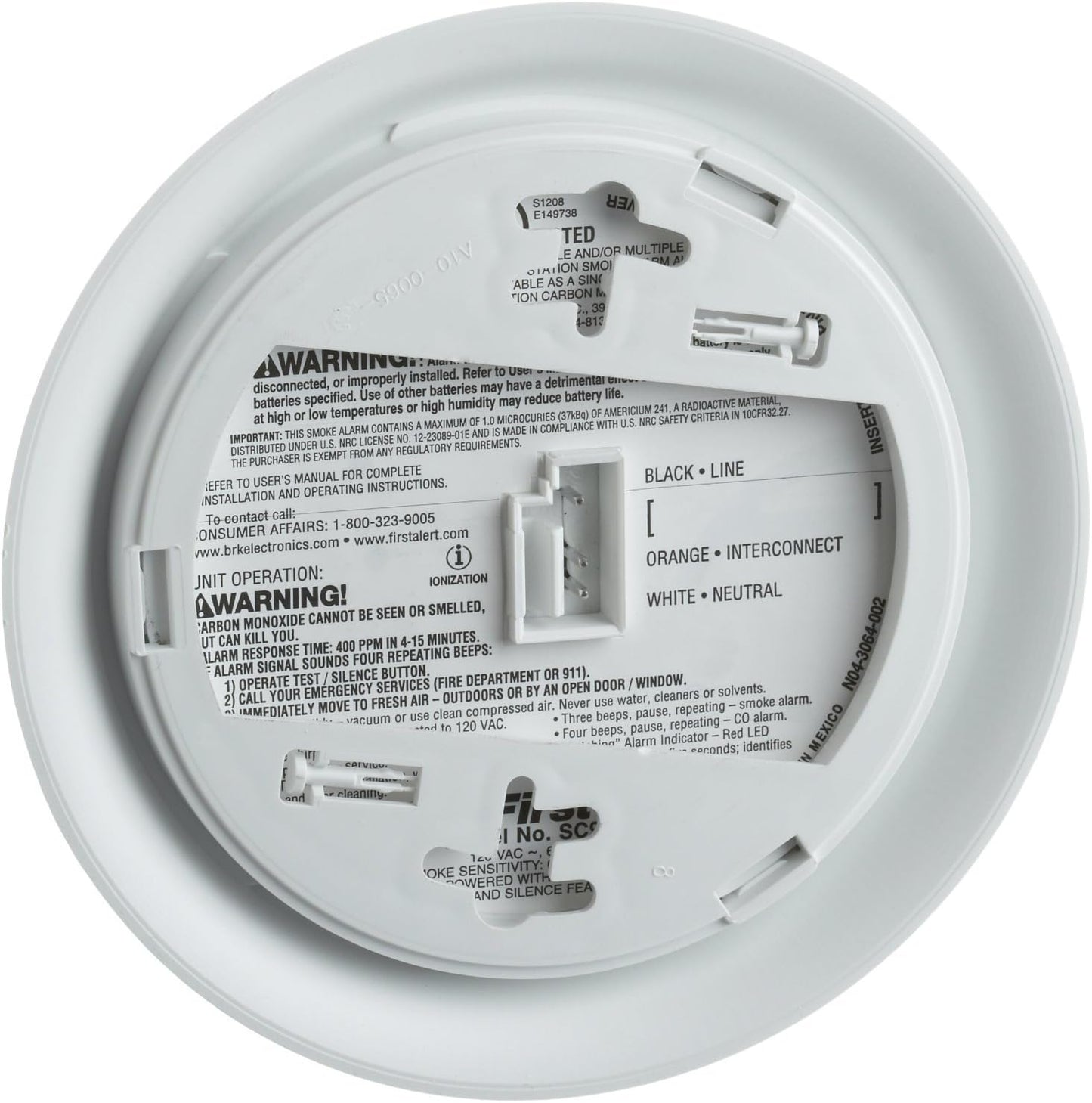 First Alert SC9120BA Hardwire Combination Carbon Monoxide and Smoke Alarm