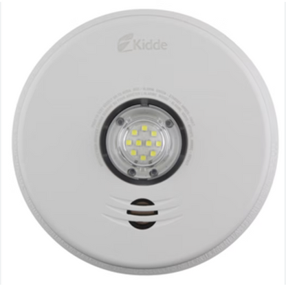 Kidde P4010ACLEDSCA integrated 120 V AC wire-in smoke alarm with LED strobe light--10-year sealed battery backup and